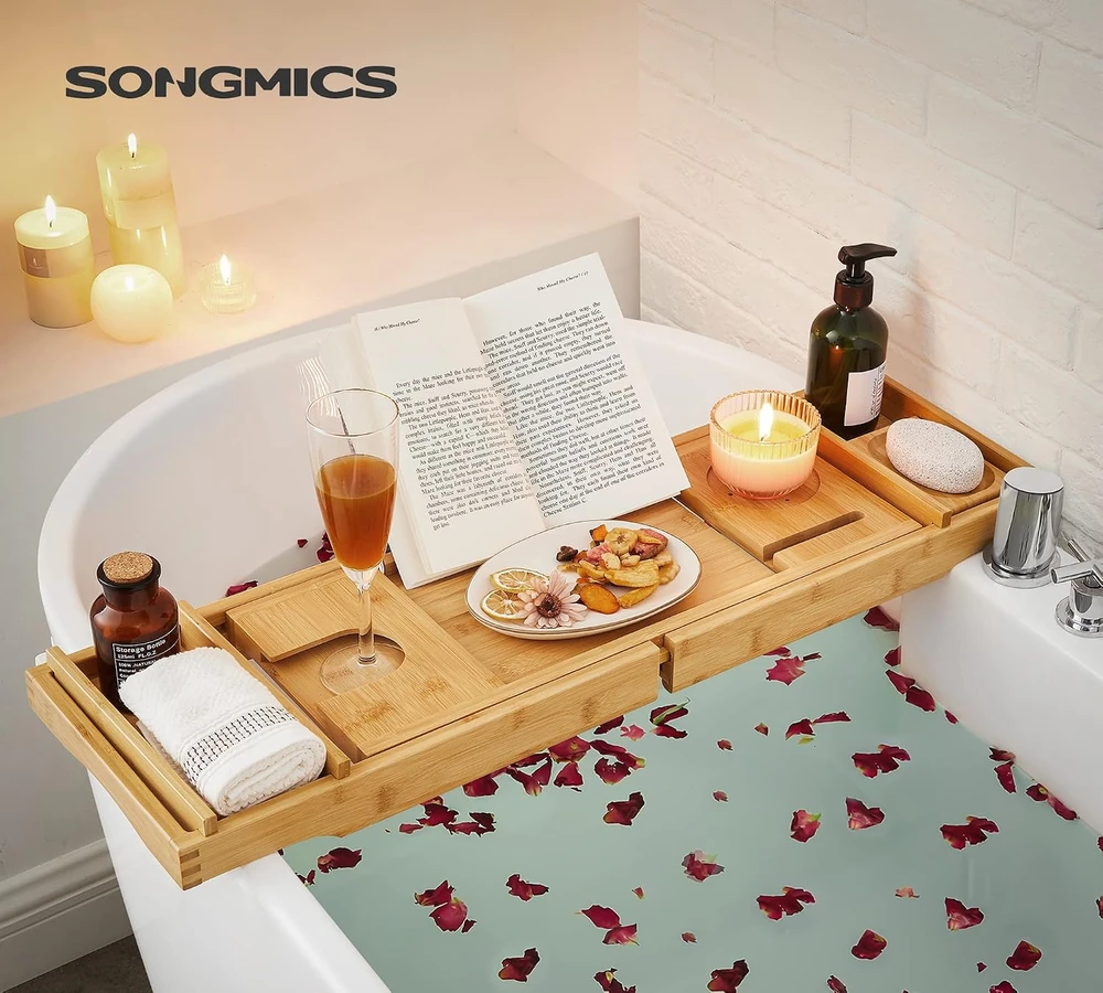 Songmics Bambuko vonios lentyna 109 cm