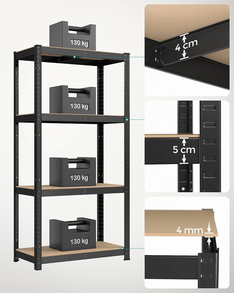 Songmics 2 saugojimo lentynų rinkinys 150 cm aukščio