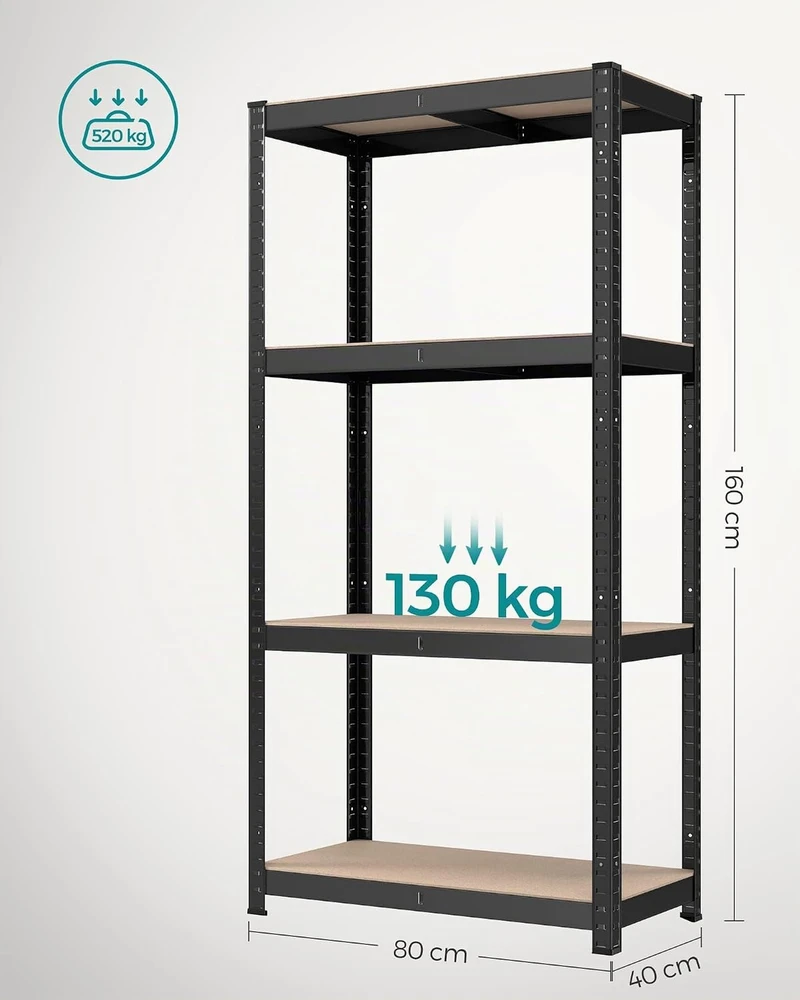 Songmics 2 saugojimo lentynų rinkinys 150 cm aukščio