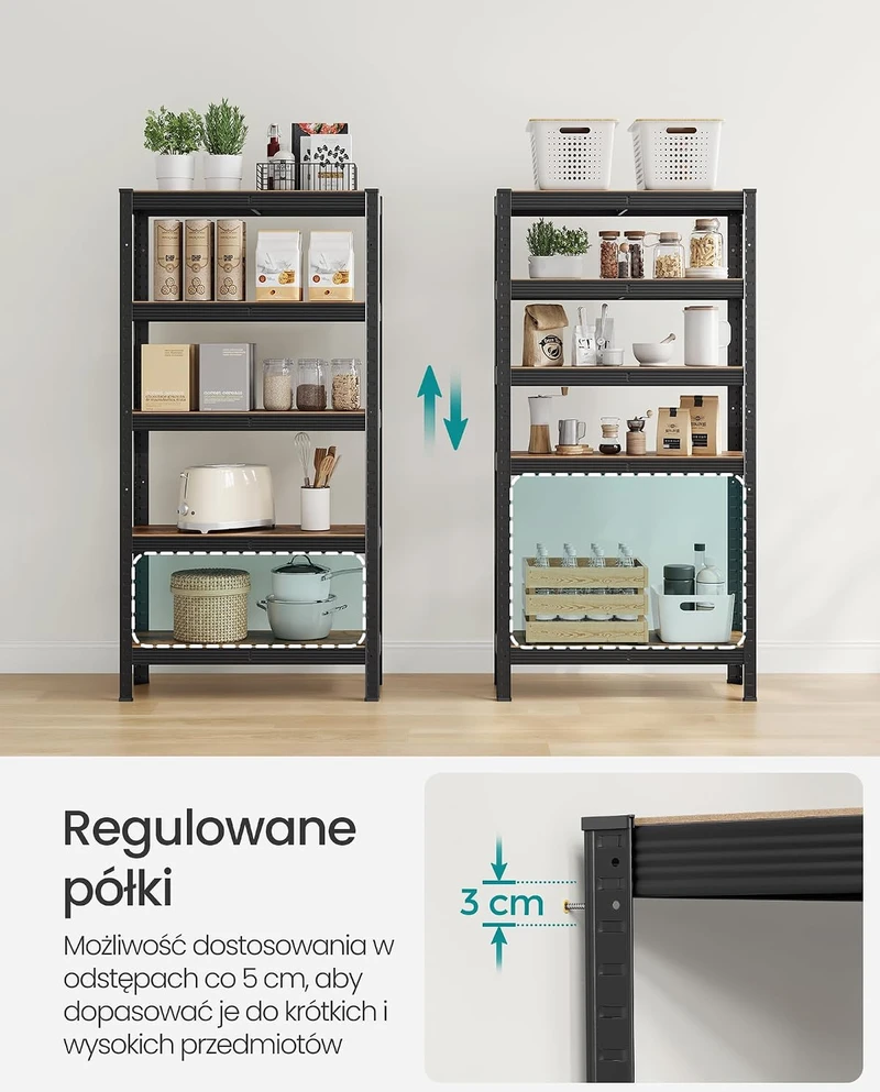 Songmics 2 stovinčių 150 cm aukščio lentynų rinkinys