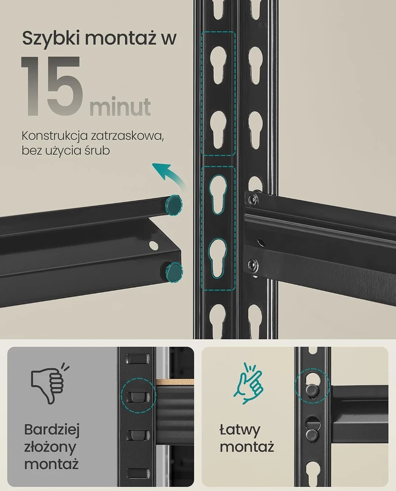 SONGMICS sandėliavimo lentynų komplektas, 2 vnt., 5 lentynos, 875 kg, GLR302BZ03