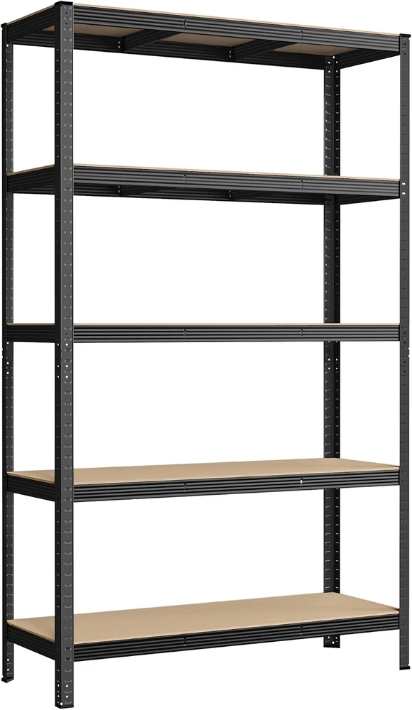 Songmics 2 rūsio lentynų 200 cm aukščio juodos spalvos rinkinys
