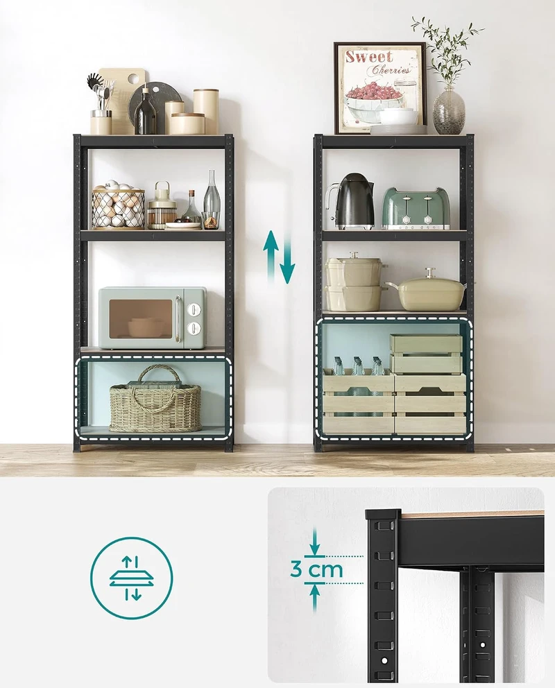 SONGMICS sandėliavimo stelažas su 4 reguliuojamomis lentynomis 40 x 80 x 160 cm GLR044BZ04