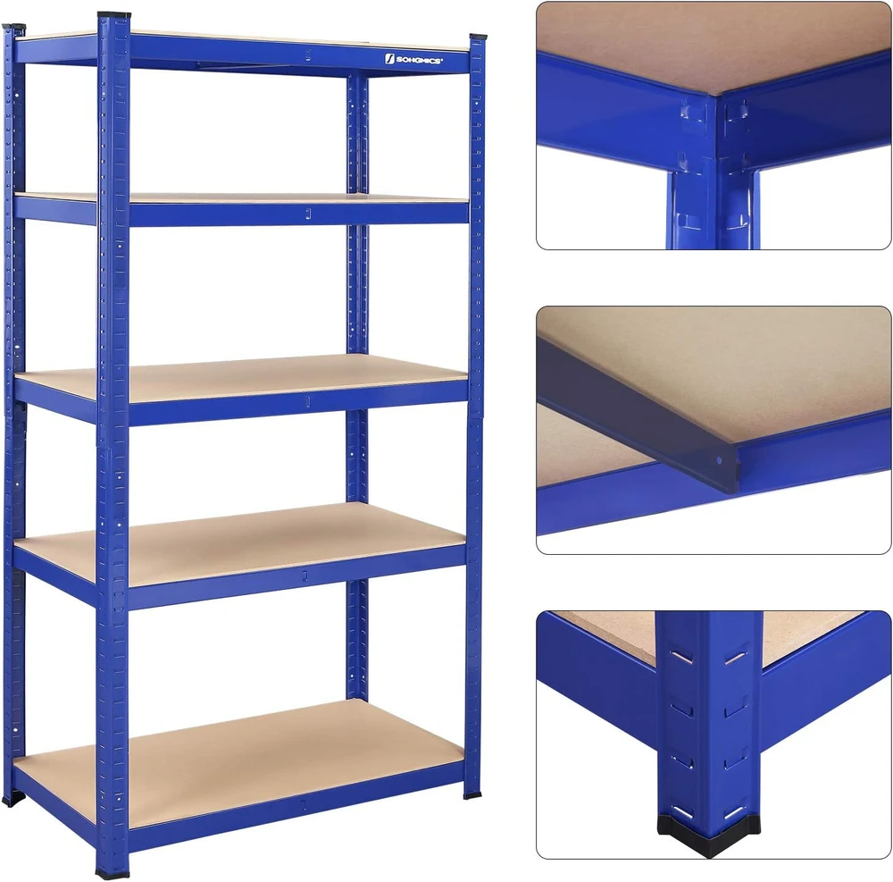 SONGMICS sandėliavimo stelažas su 5 reguliuojamomis lentynomis, 875 kg, 40 x 90 x 180 cm, 777GLR40Q