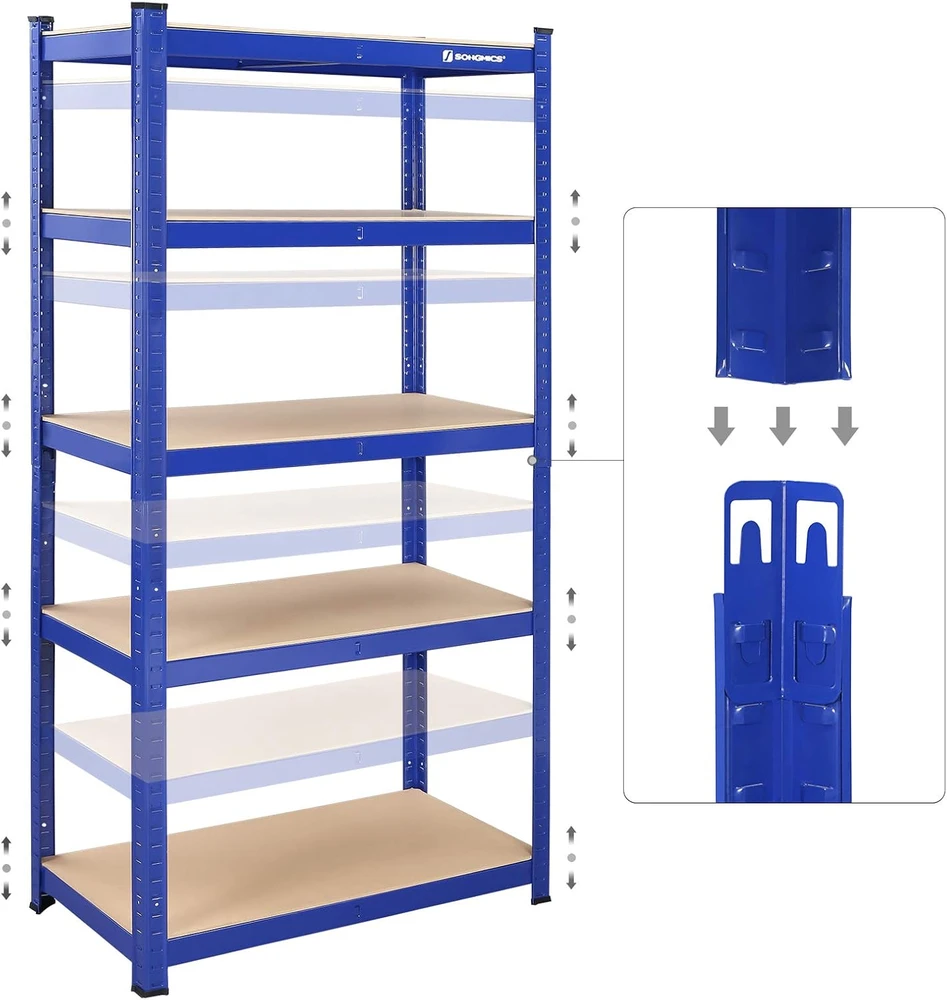 SONGMICS sandėliavimo stelažas su 5 reguliuojamomis lentynomis, 875 kg, 40 x 90 x 180 cm, 777GLR40Q