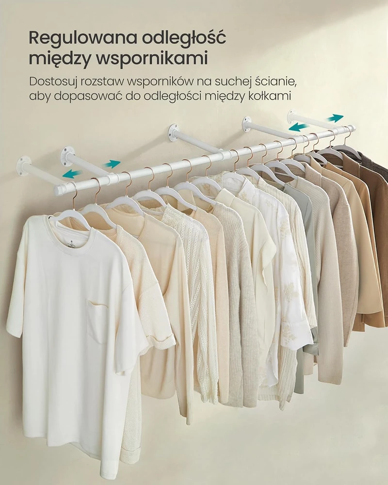 Songmics Drabužių kabykla prie sienos 30,4 x 170 x 7 cm