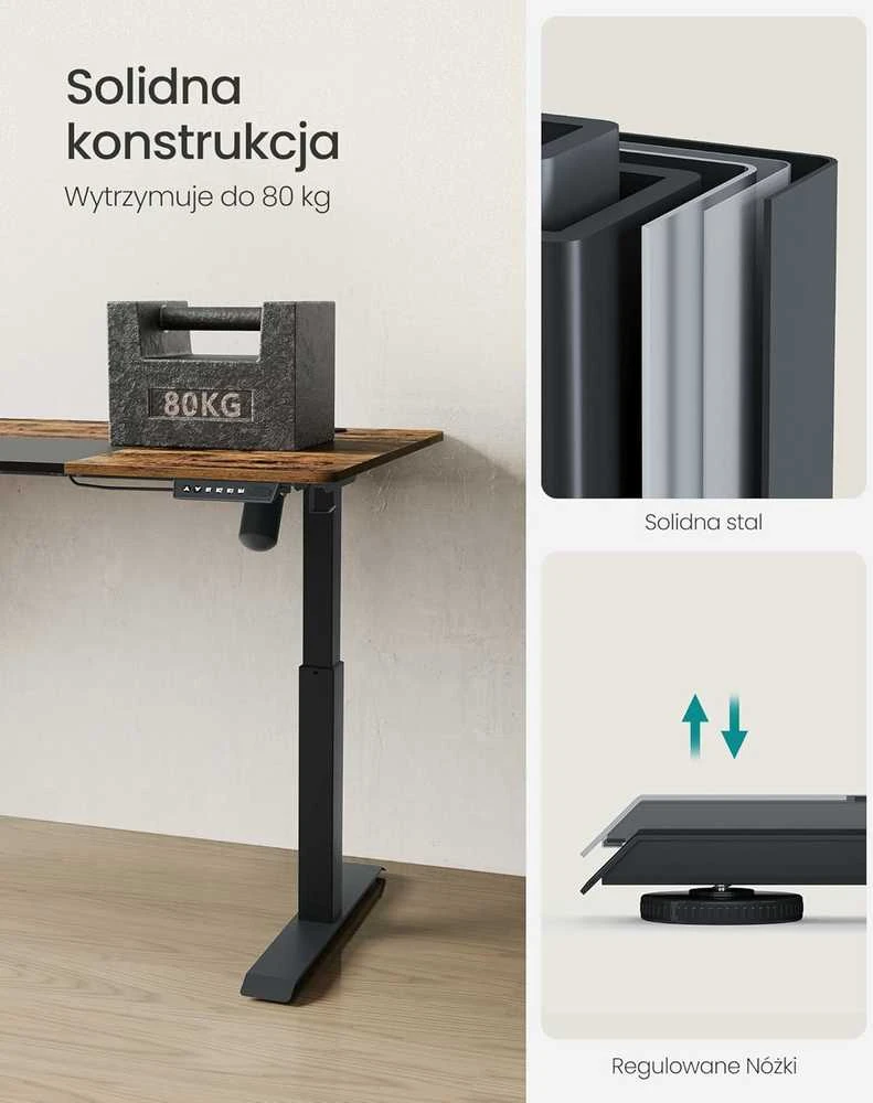 SONGMICS Stalas su elektriniu aukščio reguliavimu