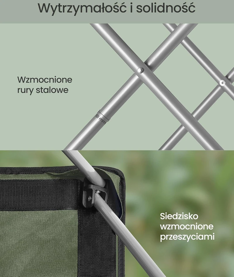 Songmics Kempingo kėdė žalia-pilka