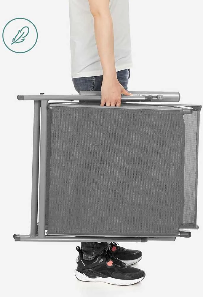 Songmics Sonnenliege mit Auflage Grau