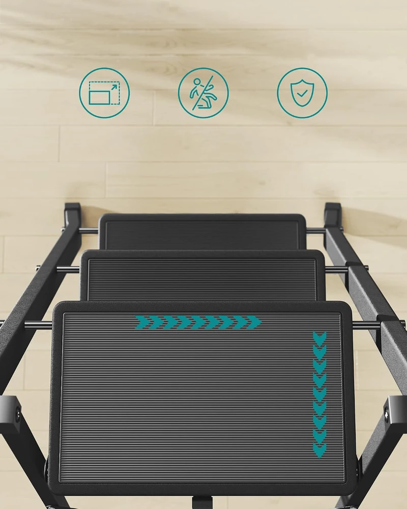 SONGMICS sulankstomos 3 pakopų plieninės kopėčios su rankena, 150 kg, 777GSL003BZ01
