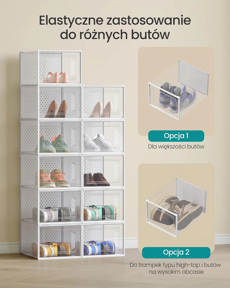 Songmics 8 sukraunamų batų dėžių rinkinys