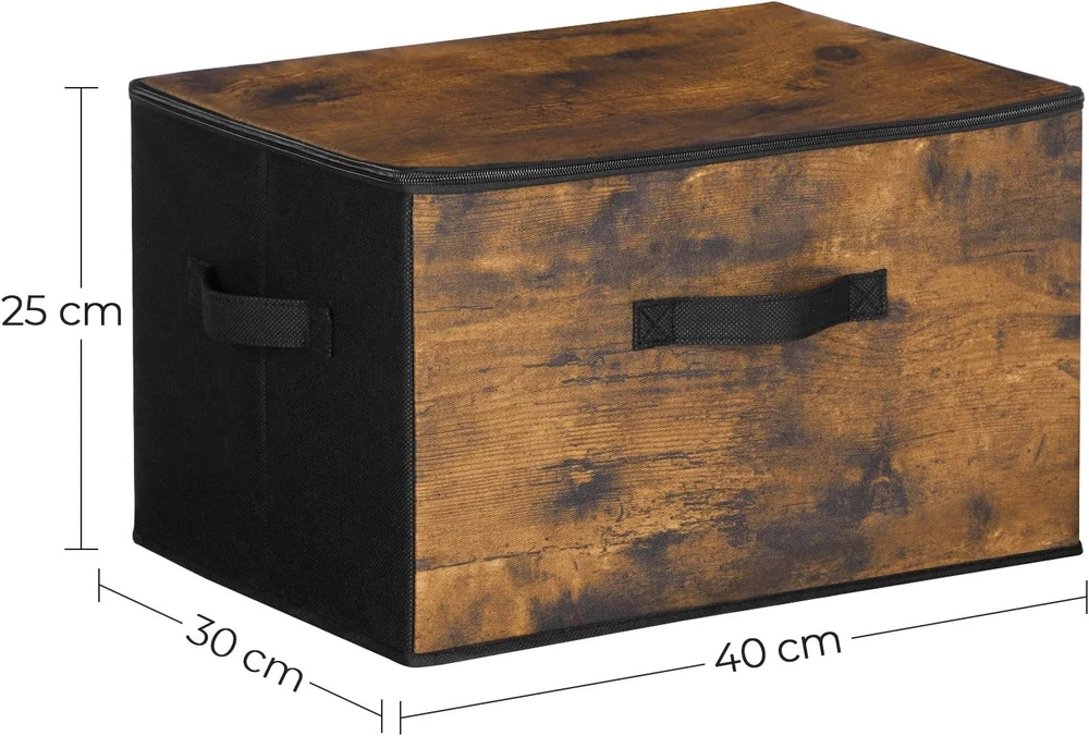 SONGMICS sulankstomos daiktų laikymo dėžės su dangčiais, 3 vnt., 40 x 30 x 25 cm, RYZ103B01
