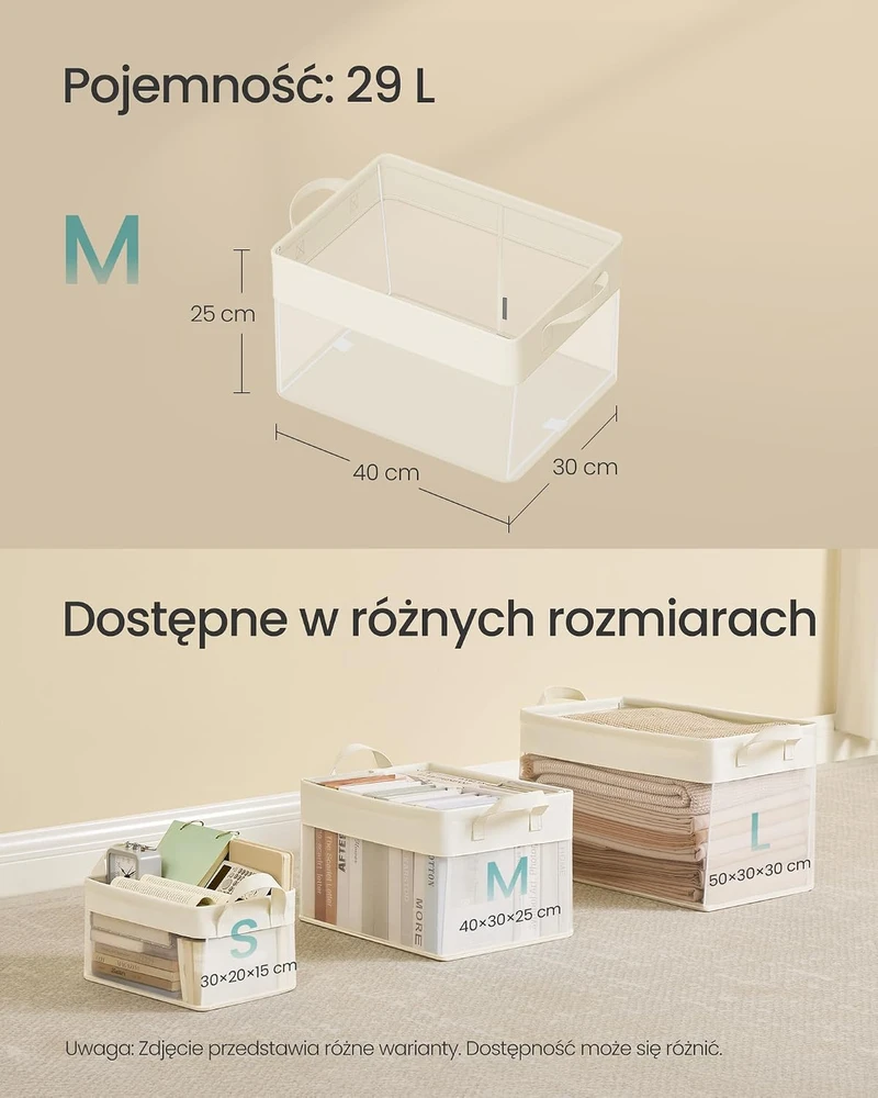 SONGMICS sulankstomos daiktų laikymo dėžės, 3 vnt., 40 x 30 x 25 cm, B0DSKC6RQ7
