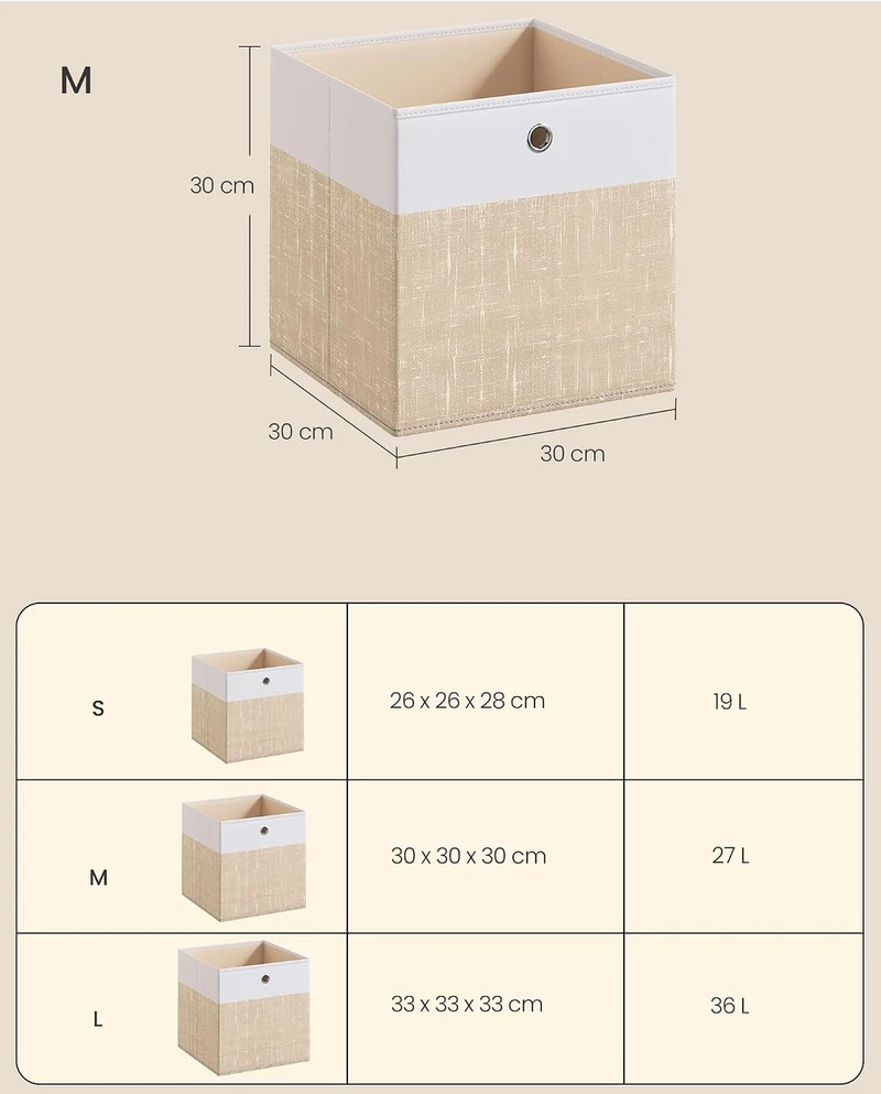 SONGMICS sulankstomos daiktų laikymo dėžės 30 x 30 x 30 cm, 6 vnt., B0FX4RXQXF