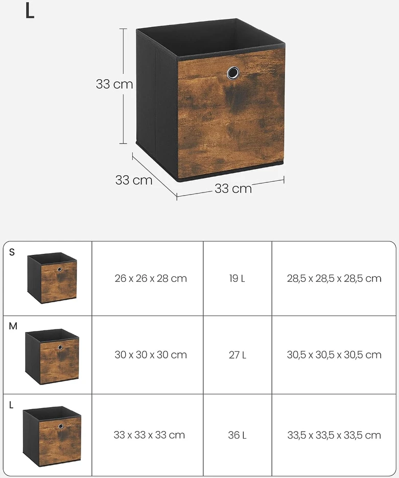 SONGMICS sulankstomos laikymo dėžės, 8 vnt., 33 x 33 x 33 cm, 777RFB833B01