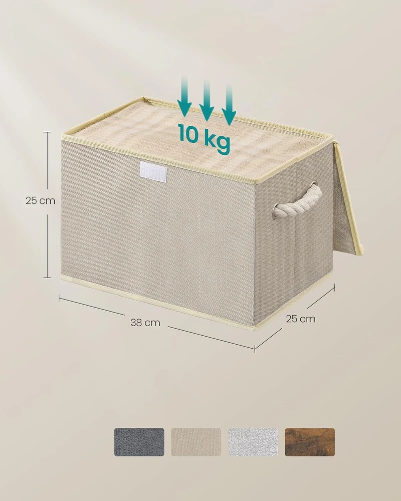 SONGMICS sulankstomos laikymo dėžės su dangčiu, 3 vnt., 23 l, RFB013LZ01