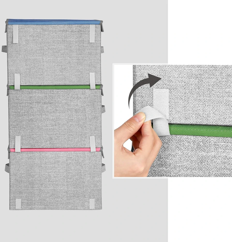 SONGMICS sulankstomos žaislų dėžės su magnetiniais dangčiais, 3 vnt., RFB760P01