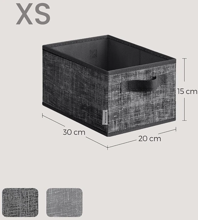 SONGMICS sulankstomų daiktų laikymo dėžių rinkinys, 3 vnt., 30 x 20 x 15 cm, 9 l