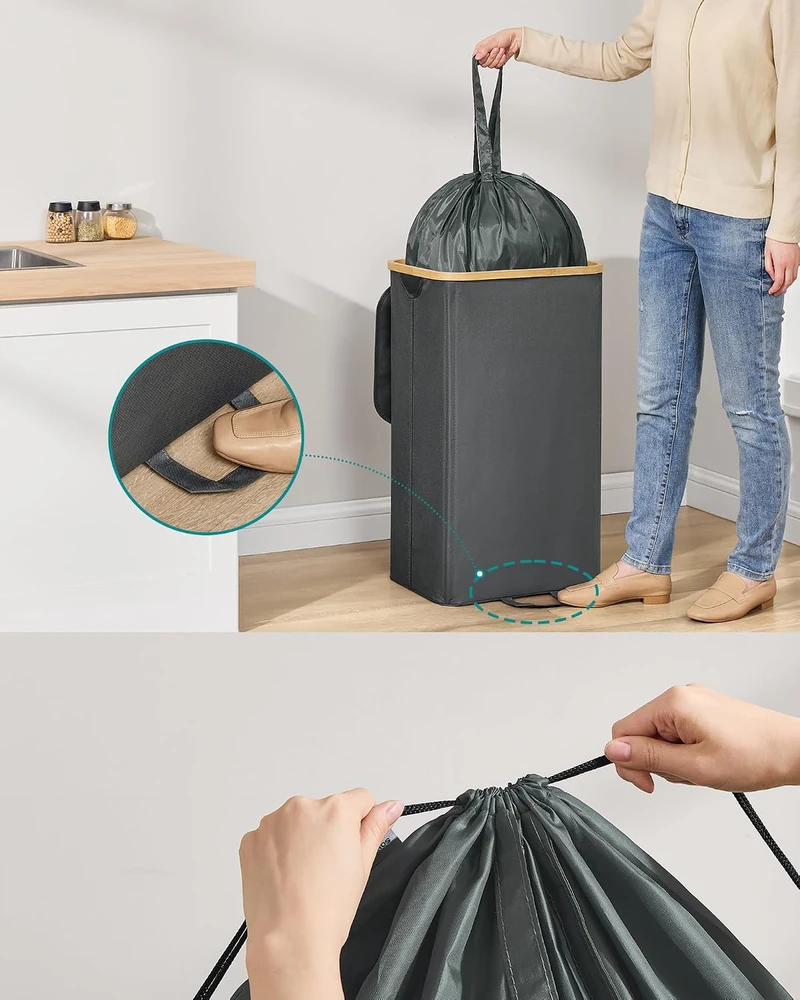 SONGMICS užstato taros surinkimo dėžė 95 l su įmetimo anga ir dangčiu RRB509G01