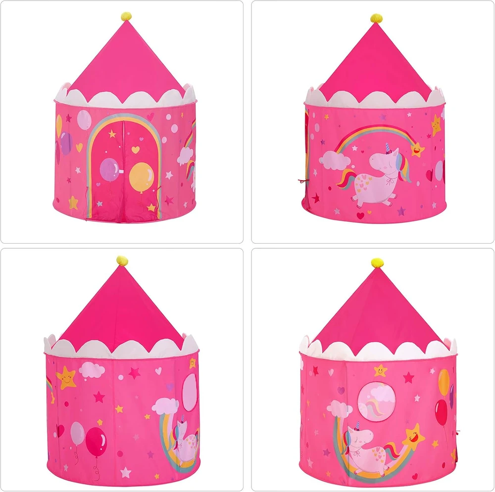 SONGMICS vaikiška žaidimų palapinė princesės pilis 101 x 101 x 135 cm LPT04PY