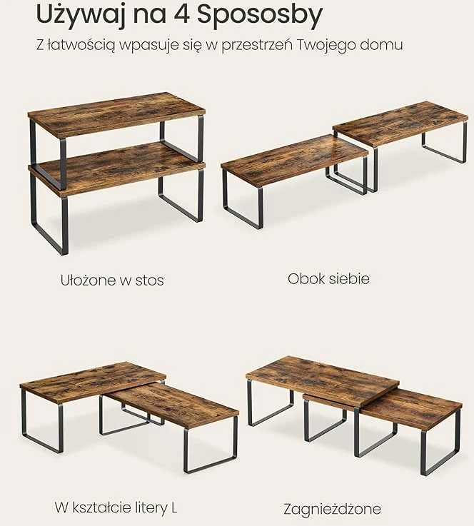 SONGMICS Virtuvės lentynėlė, juoda/ruda
