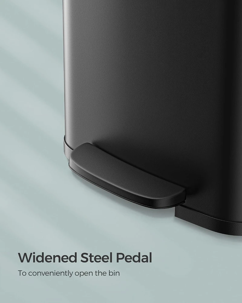 SONGMICS virtuvinė šiukšliadėžė su pedalu ir dangčiu, 50 l, juoda, B0C39RN858