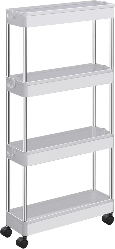Top Lentyna ant ratukų Songmics KSC08WT, voniai ir virtuvei, balta, 40x14x86 cm