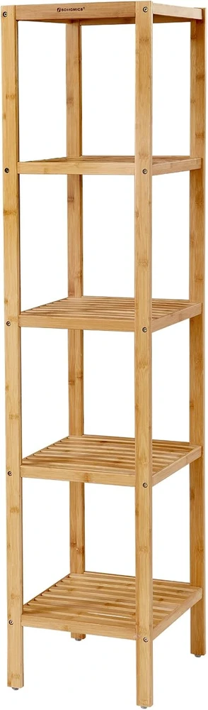 Songmics Bambukas 5 lentynos 33 x 33 x 146 cm siauras
