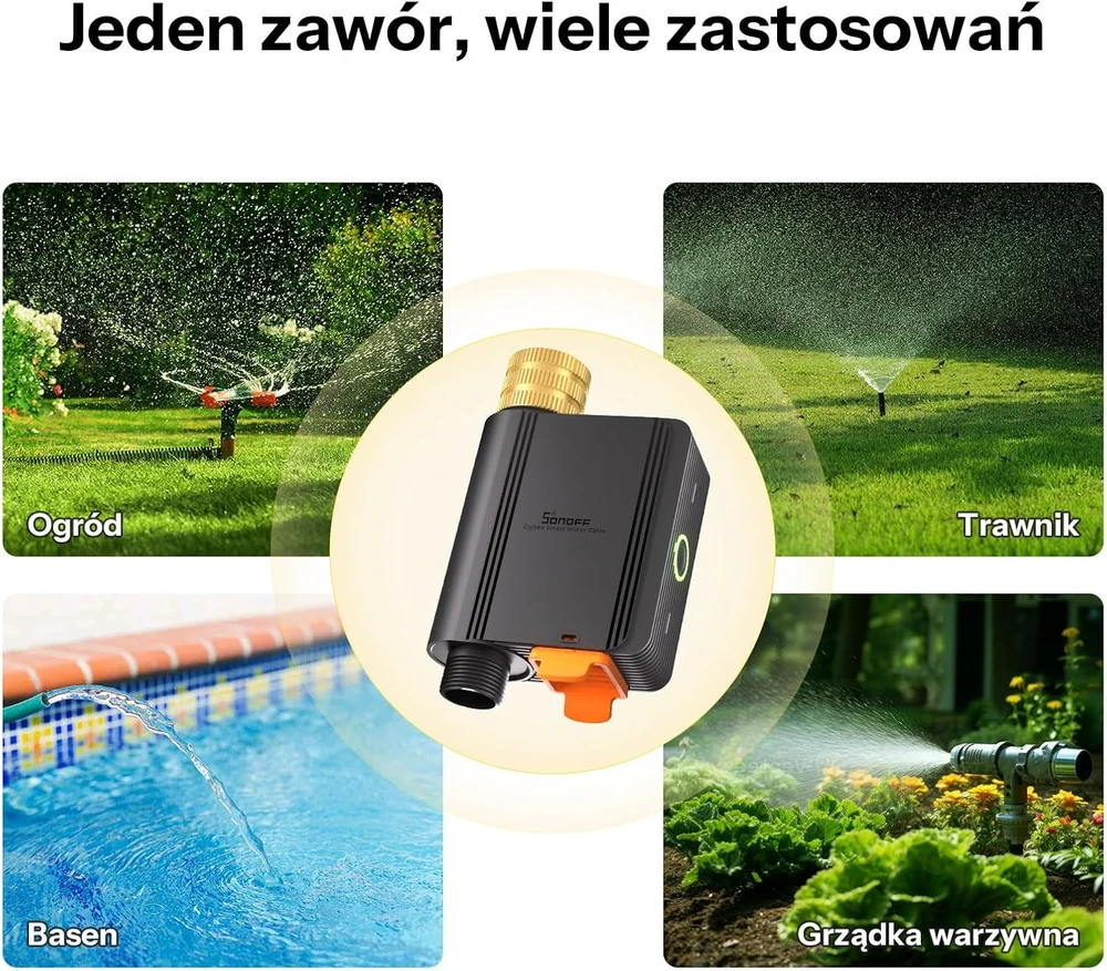 Išmanusis vandens vožtuvas su srauto matuokliu Sonoff SWV-ZFE