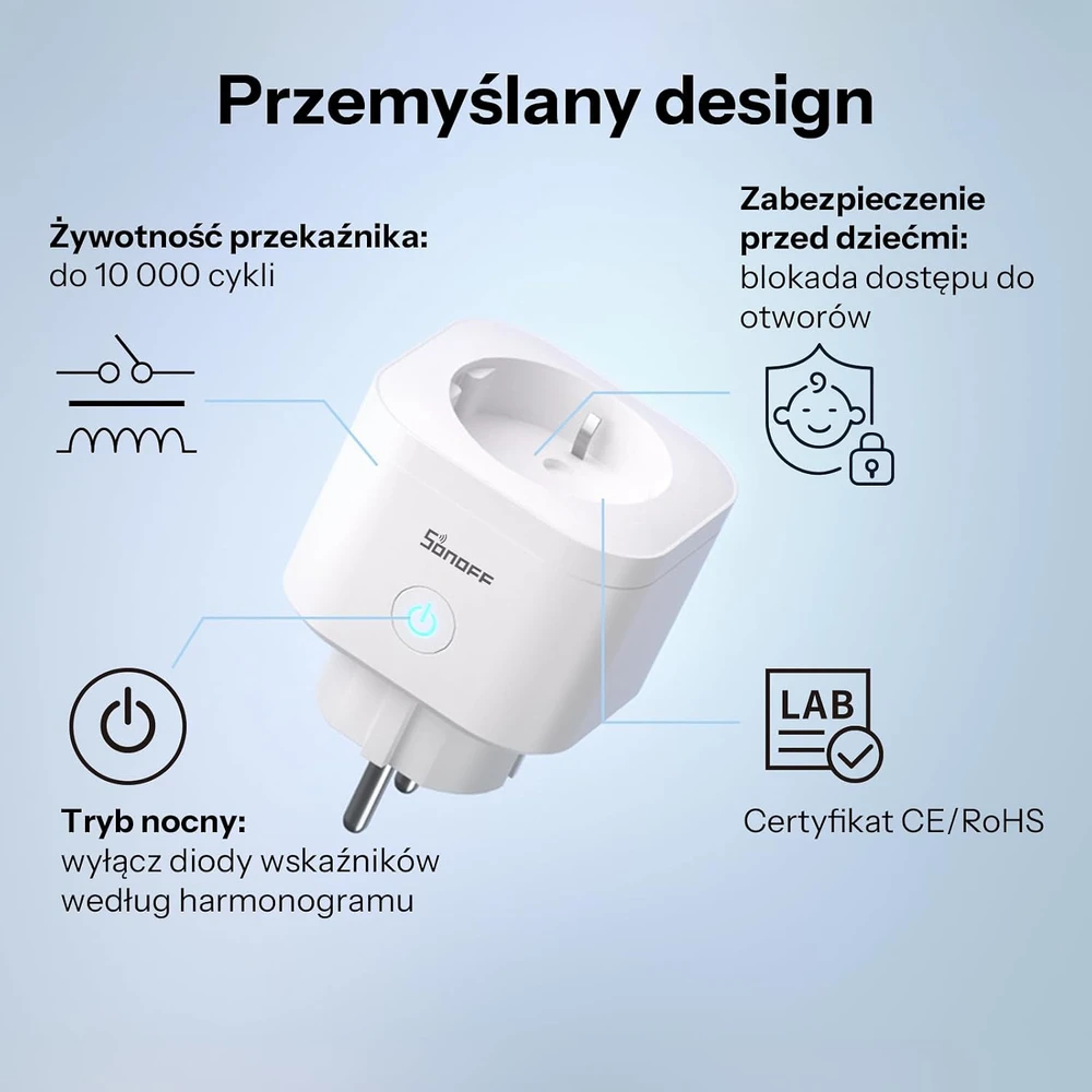 Sonoff S61 išmanusis Wi-Fi elektros kištukas su el. sąnaudų matavimu, Matter