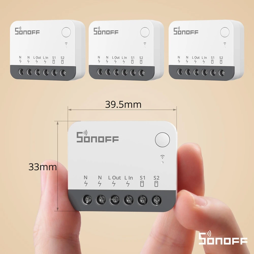 SONOFF išmanusis Zigbee jungiklio modulis 10 A, 2400 W, 4 vnt., ZBMINIR2-4PACK