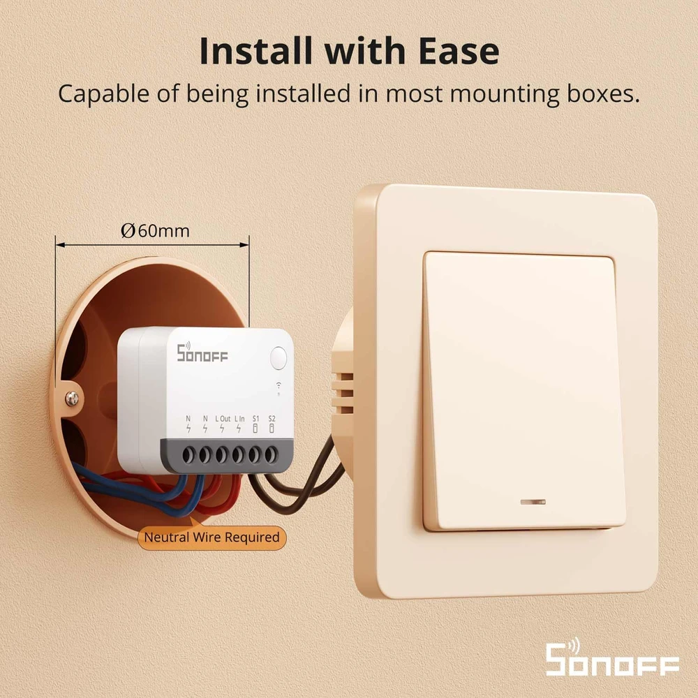 SONOFF išmanusis Zigbee jungiklio modulis 10 A, 2400 W, 4 vnt., ZBMINIR2-4PACK