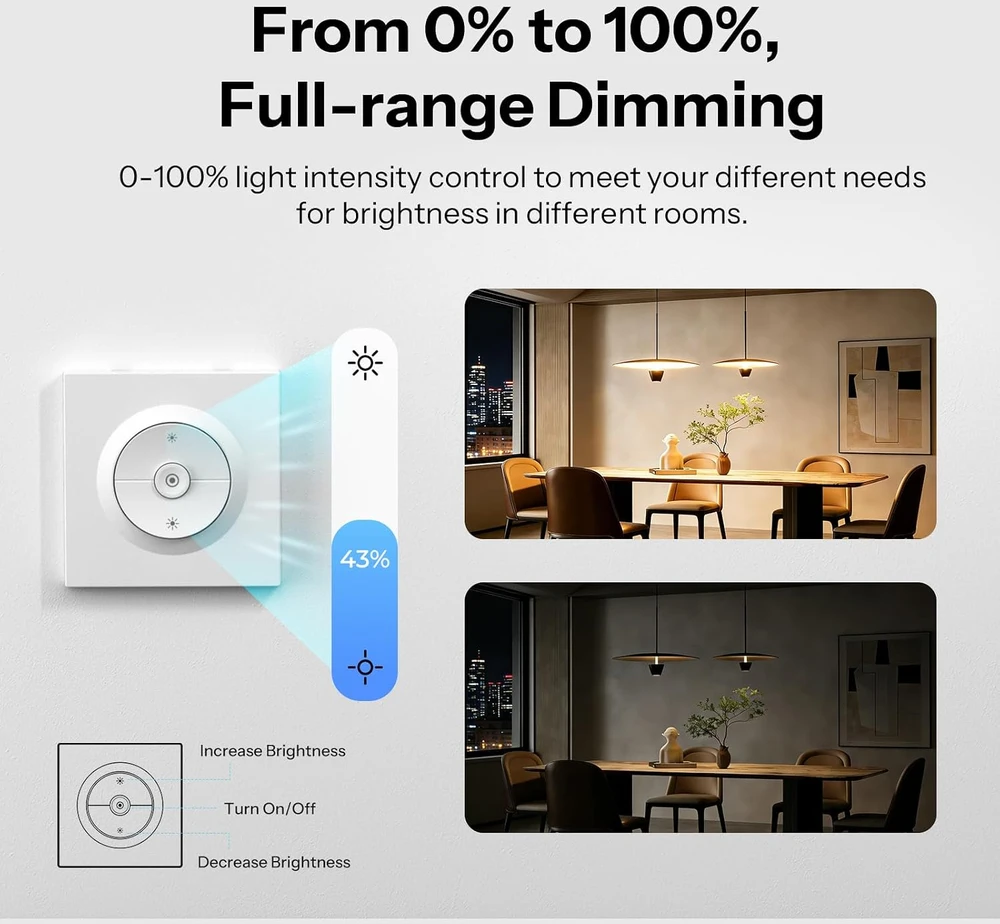 Sonoff Fusion serijos Orb-DIM 1 kanalo Zigbee šviesos reguliatorius (dimeris)