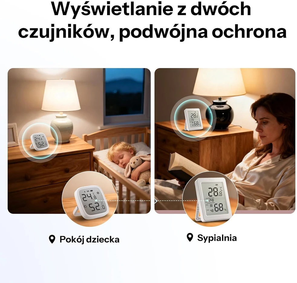 SONOFF ZigBee SNZB-02DR2 temperatūros ir drėgmės jutiklis, 2 vnt.