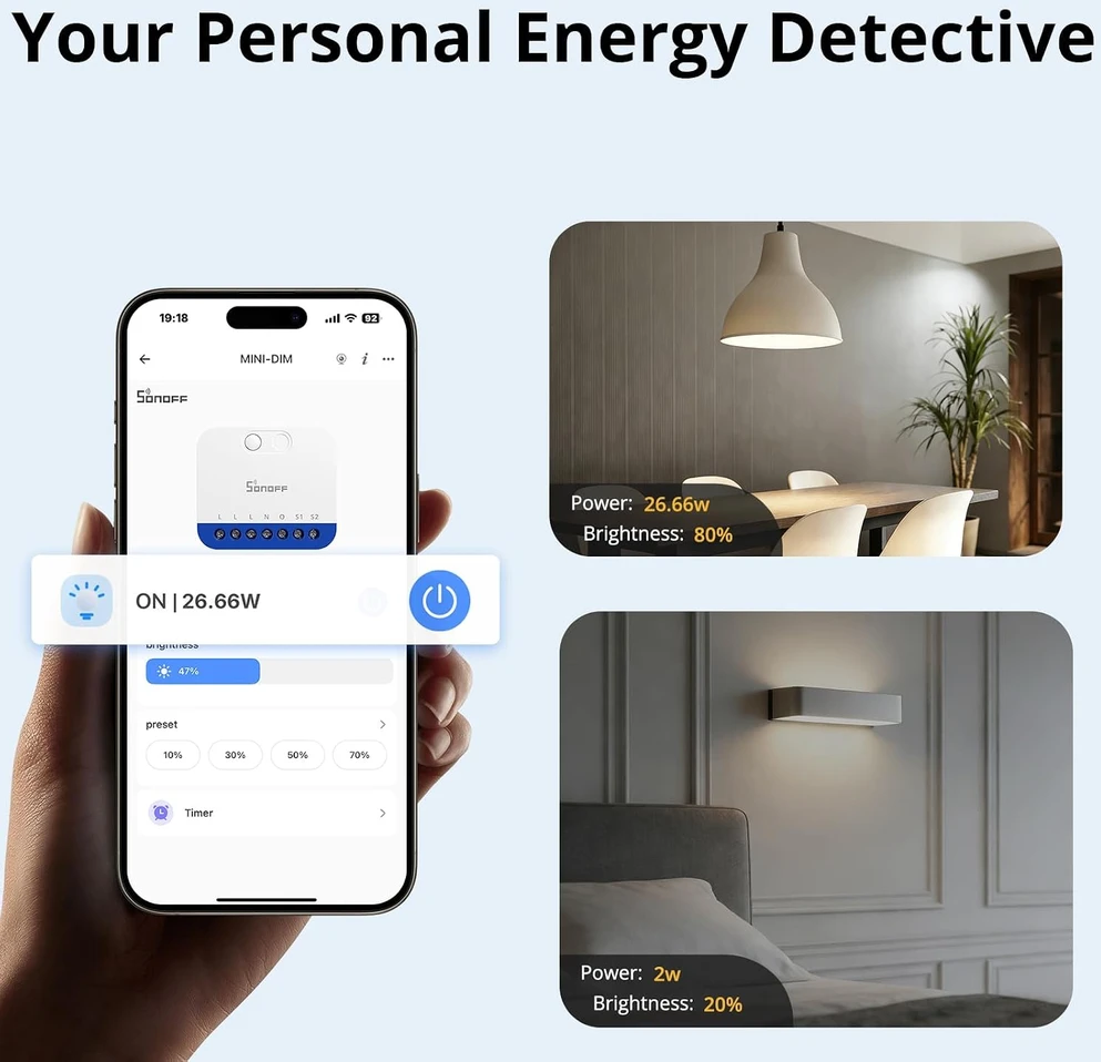 Sonoff Mini Extreme Dim išmanusis 1 kanalo Zigbee dimeris