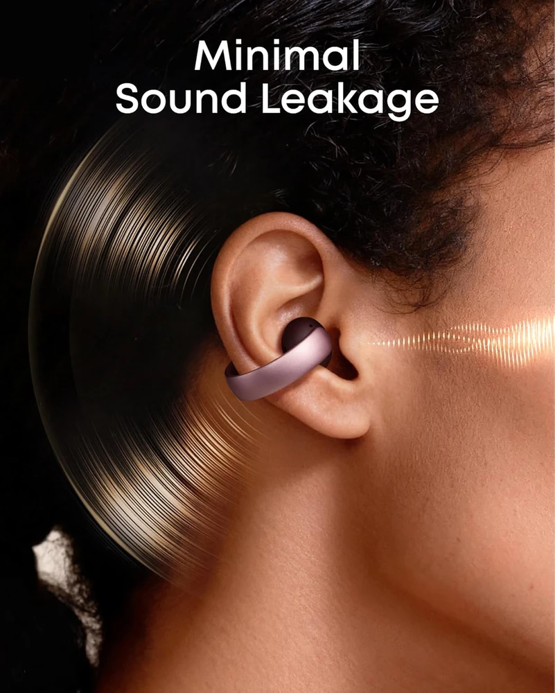 soundcore AeroClip belaidės atviros konstrukcijos ausinės su mikrofonu, Bluetooth 5.3, rožinės
