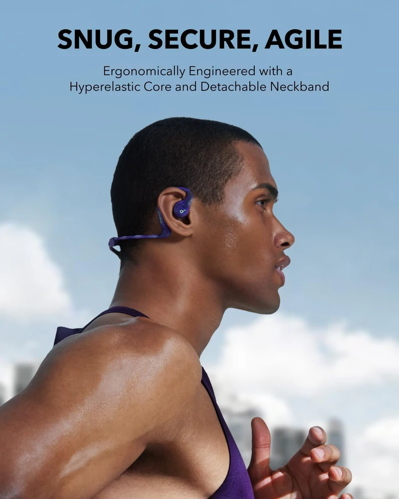 Soundcore AeroFit Pro atviros konstrukcijos belaidės ausinės su Bluetooth 5.3, tvirtinimu už ausų, LDAC, IPX5