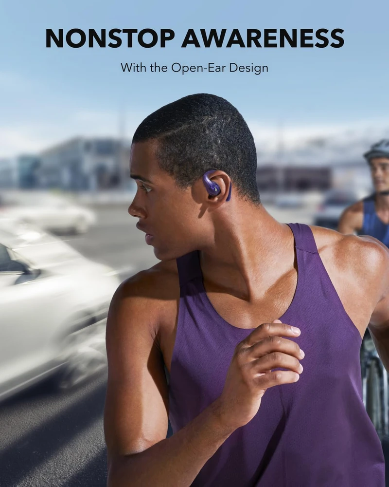 Soundcore AeroFit Pro atviros konstrukcijos belaidės ausinės su Bluetooth 5.3, tvirtinimu už ausų, LDAC, IPX5