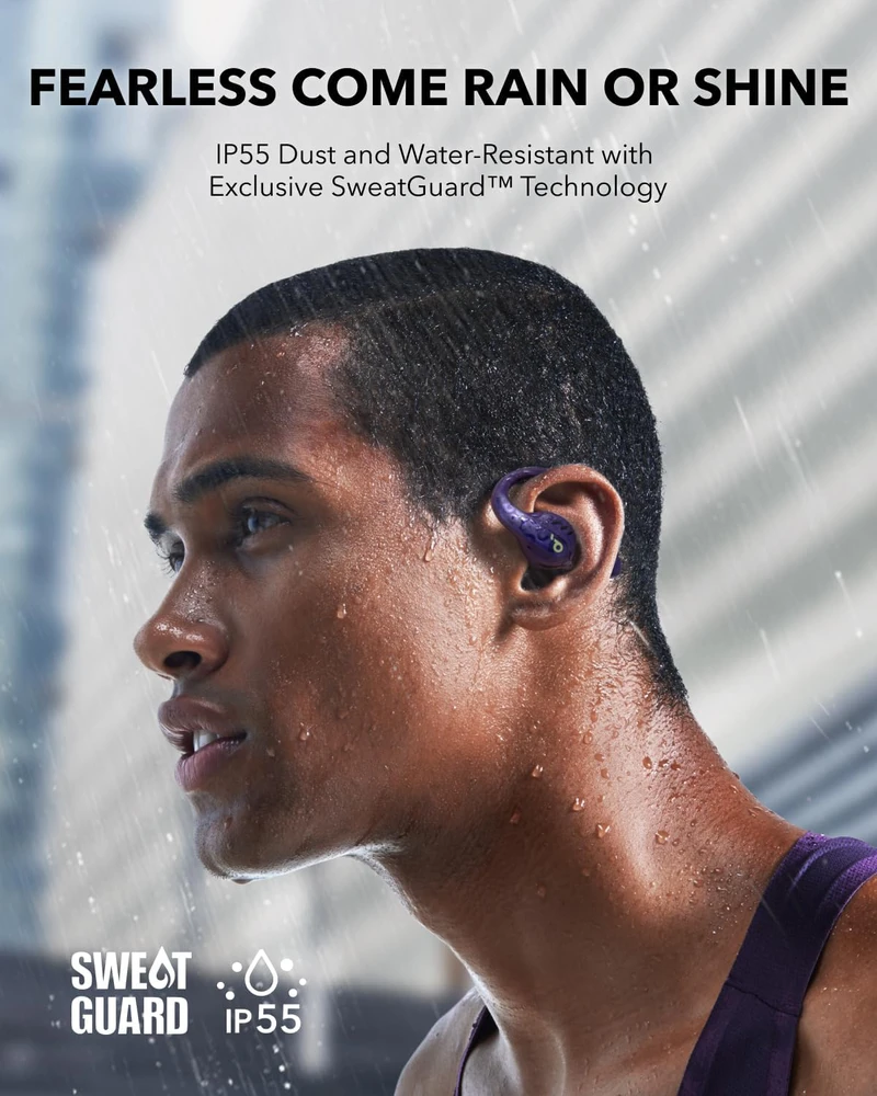Soundcore AeroFit Pro atviros konstrukcijos belaidės ausinės su Bluetooth 5.3, tvirtinimu už ausų, LDAC, IPX5