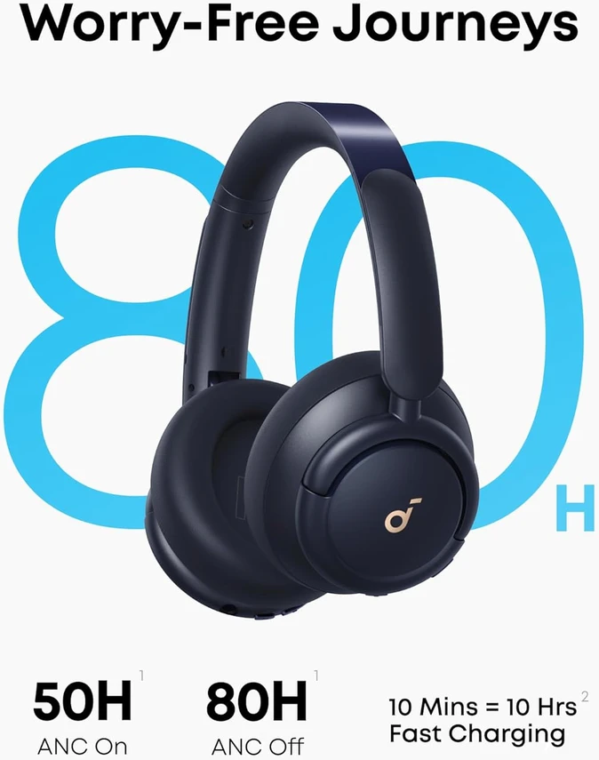 Belaidės ausinės Anker SoundCore Life Q30, Mėlynos spalvos