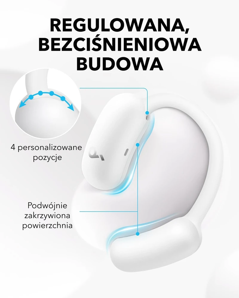 soundcore atviros belaidės ausinės AeroFit 2 Bluetooth 5.4, LDAC, 42 val., A3874