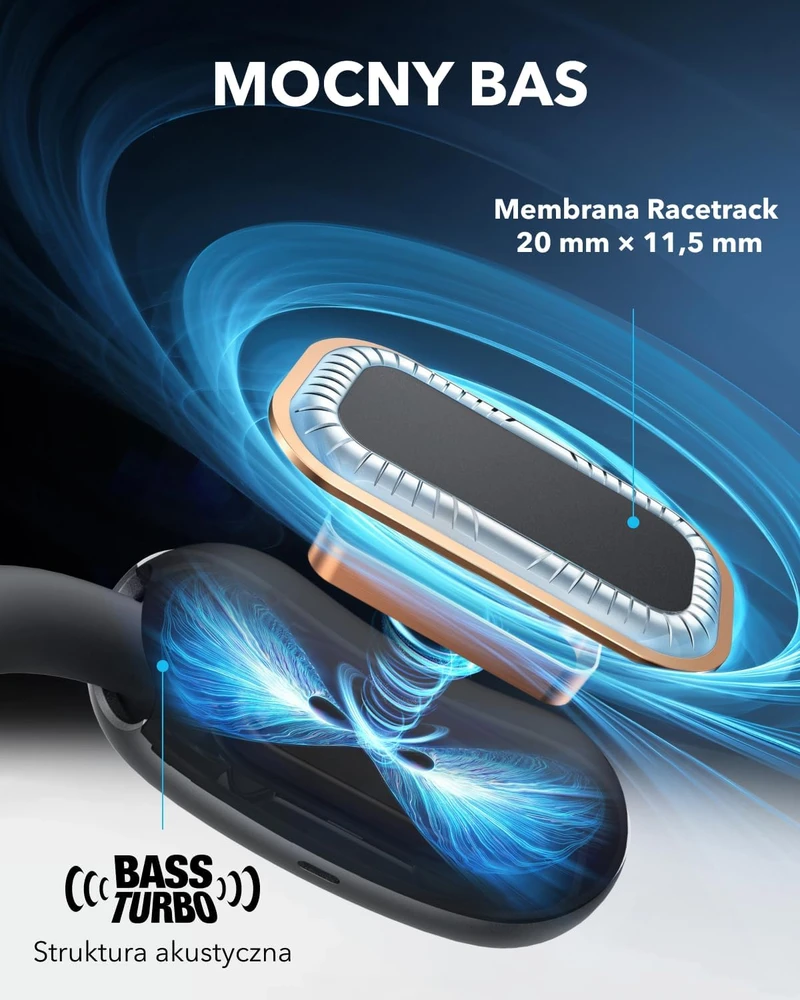soundcore atviros belaidės ausinės AeroFit 2 Bluetooth 5.4 Hi-Res A3874