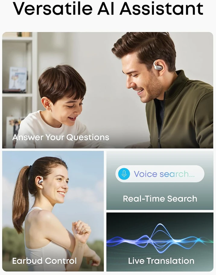 soundcore atviros belaidės ausinės AeroFit 2 su Bluetooth 5.4, LDAC, A3874