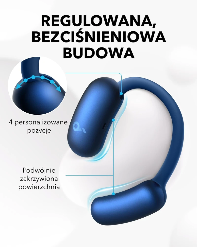 soundcore atviros belaidės ausinės AeroFit 2 Bluetooth 5.4 Hi-Res LDAC, 42 val., A3874