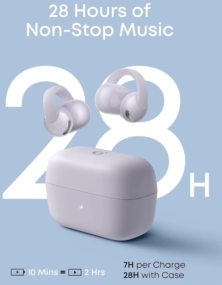 soundcore atviros belaidės ausinės Bluetooth 6.0 su FlexiClip ir IP55 C50i