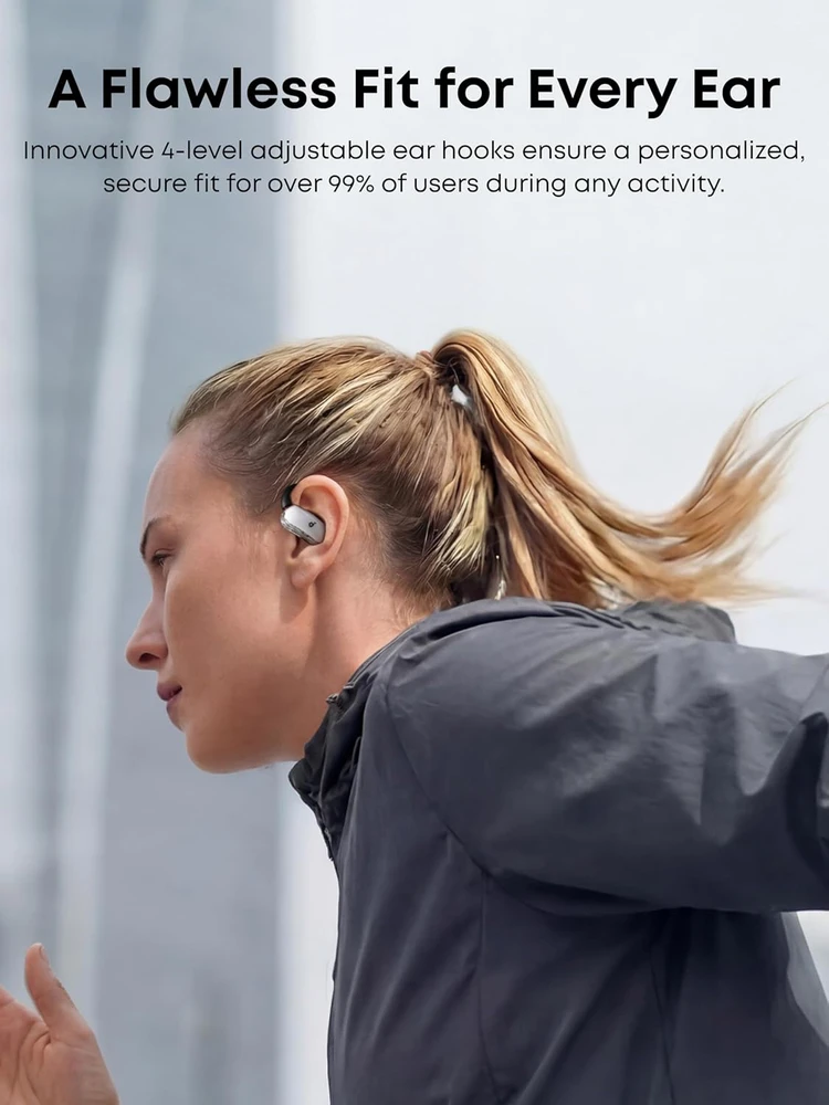 Soundcore atviros konstrukcijos belaidės ausinės V40i, Bluetooth 5.4, IP55, balta