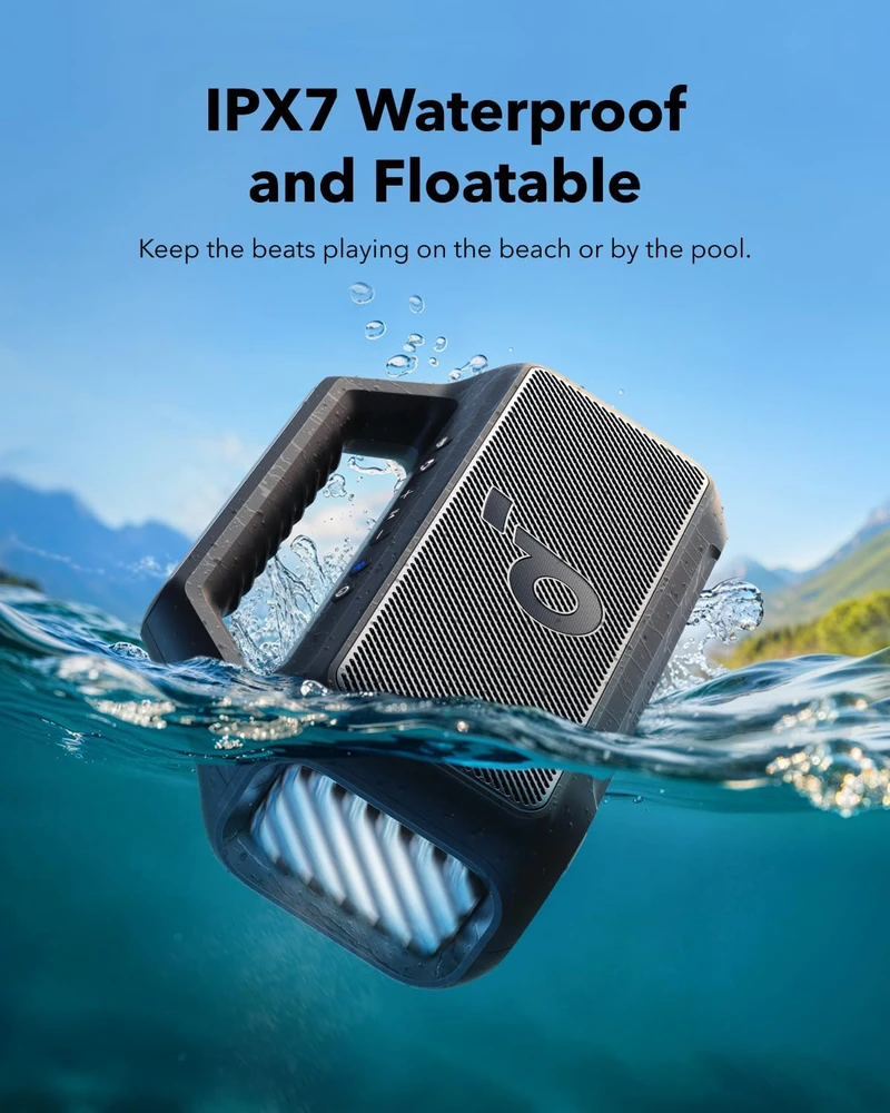 soundcore belaidė išorinė kolonėlė Boom 2, 80W, subuferis, BassUp 2.0, Bluetooth 5.3, IPX7