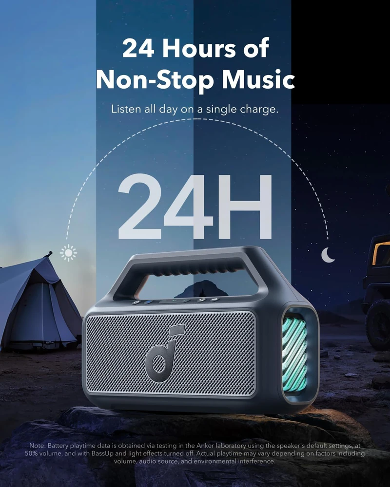 Soundcore Motion Boom 2 nešiojama kolonėlė, juodos spalvos