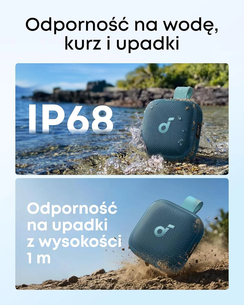 Soundcore belaidė nešiojama Bluetooth kolonėlė 15 W, IP68, BassUp 2.0, 24 h, Boom Go 3i