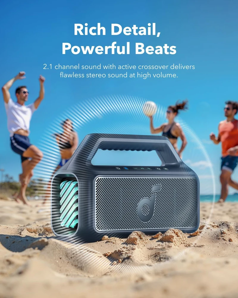Soundcore Motion Boom 2 nešiojama kolonėlė, juodos spalvos